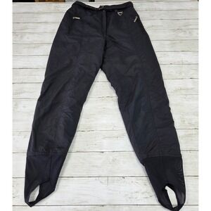 Tyrolia Ski Pant Women 12 Black Stirrup High Waist Belted Celtech Insulated 8552